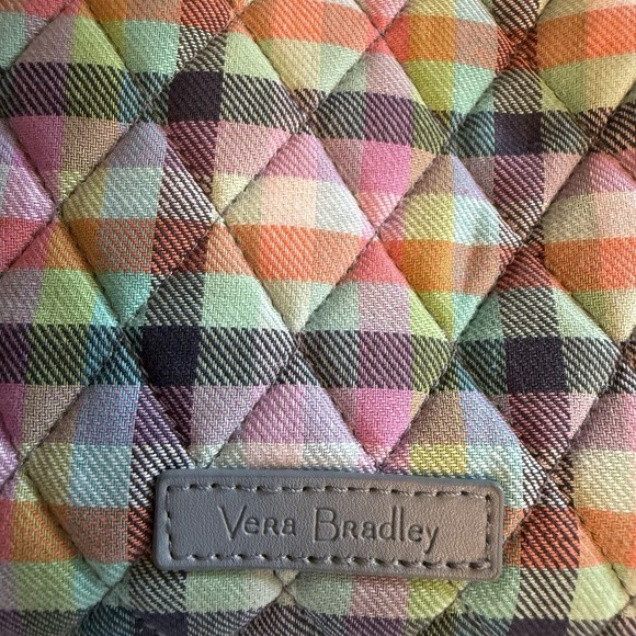 Vera Bradley Medium Tote Bag Purse Shoulder Bag in Gingham Plaid Pattern - Picture 8 of 13